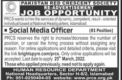 Pakistan Red Crescent Society jobs In Islamabad